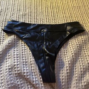 Shiny zipper costume underwear